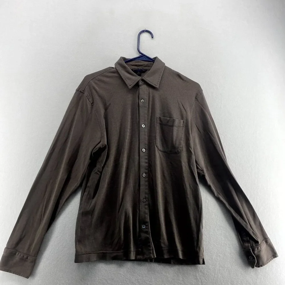 Banana Republic Brown Cloth Soft‎ Material Button Down Shirt Mens Size S